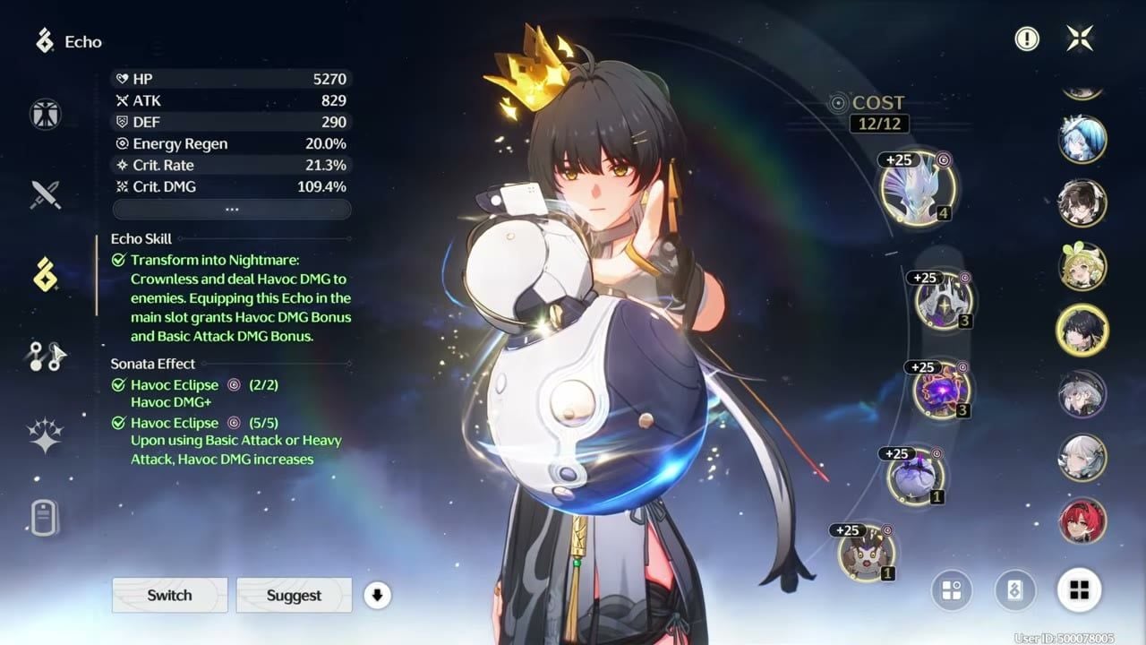 Wuthering Waves Echo Sonata build for Havoc DPS