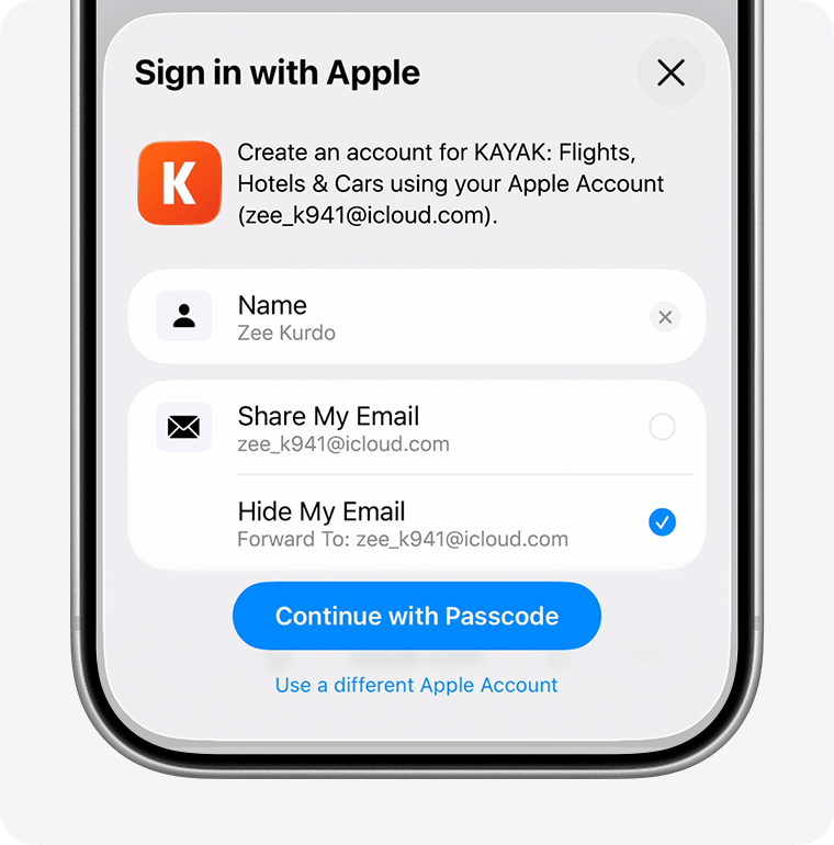 iOS Sign in with Apple authentication prompt showing Face ID confirmation
