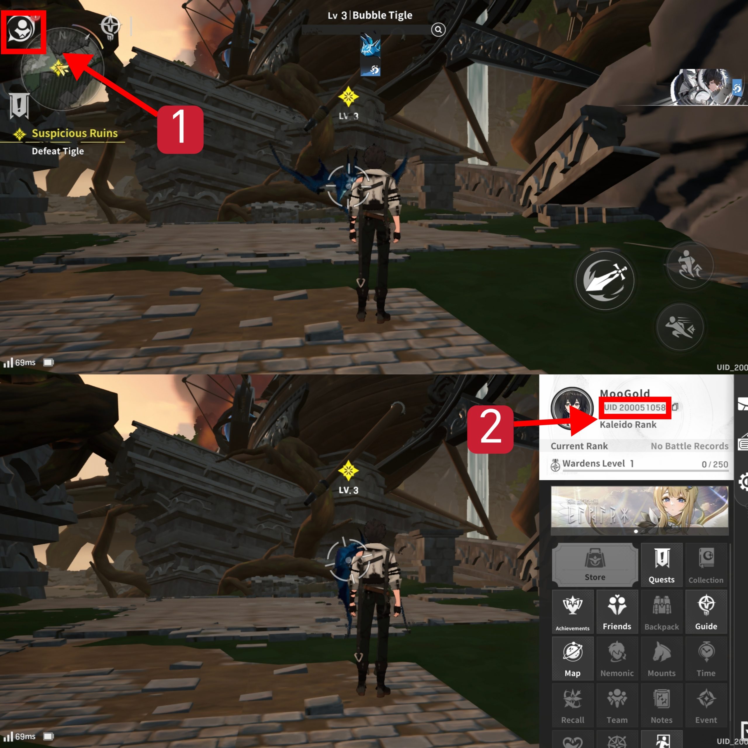 Comment trouver votre UID Rememento: White Shadow
