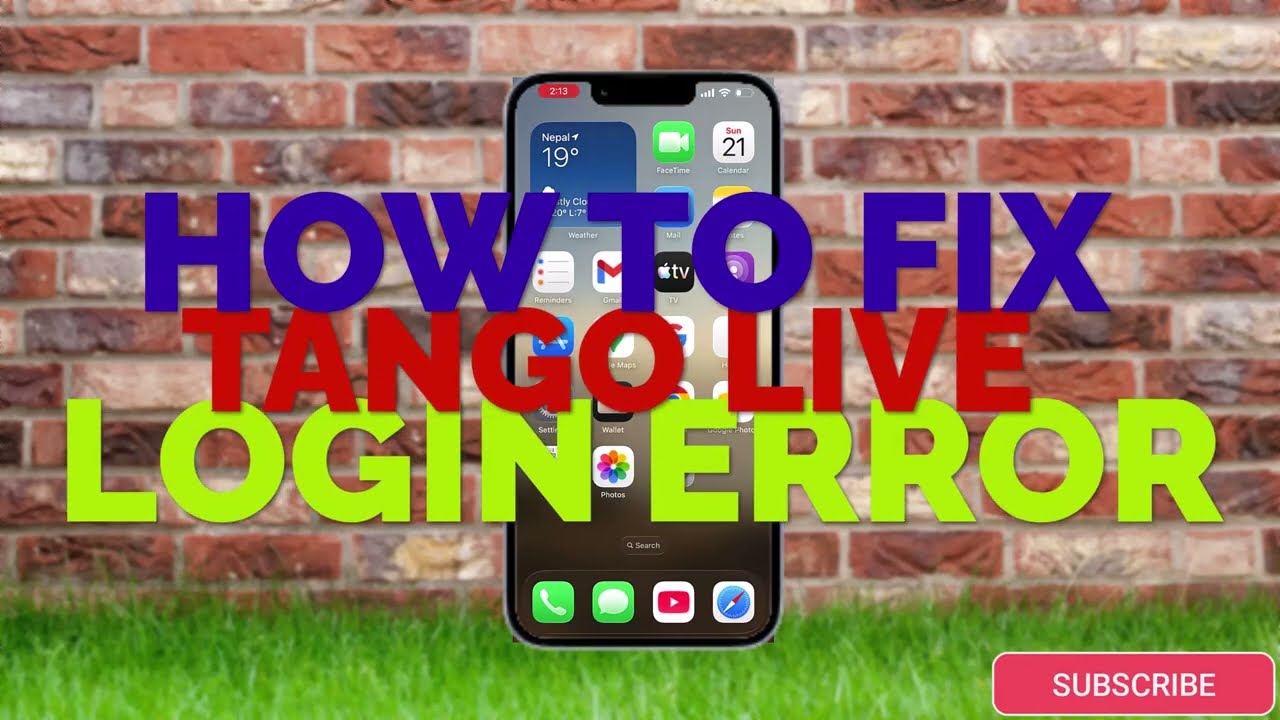 Smartphone screen showing a login failure message in the Tango Live streaming app