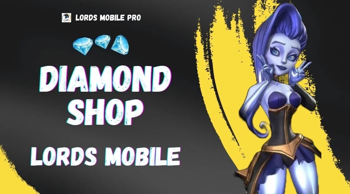 Interface de la Boutique de Diamants en jeu de Lords Mobile affichant les taux de change des packs