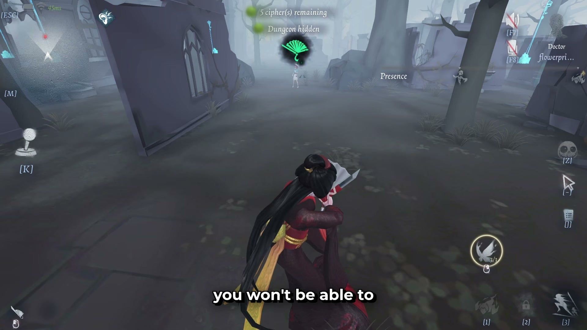 Identity V Geisha guide dash lock on Doctor