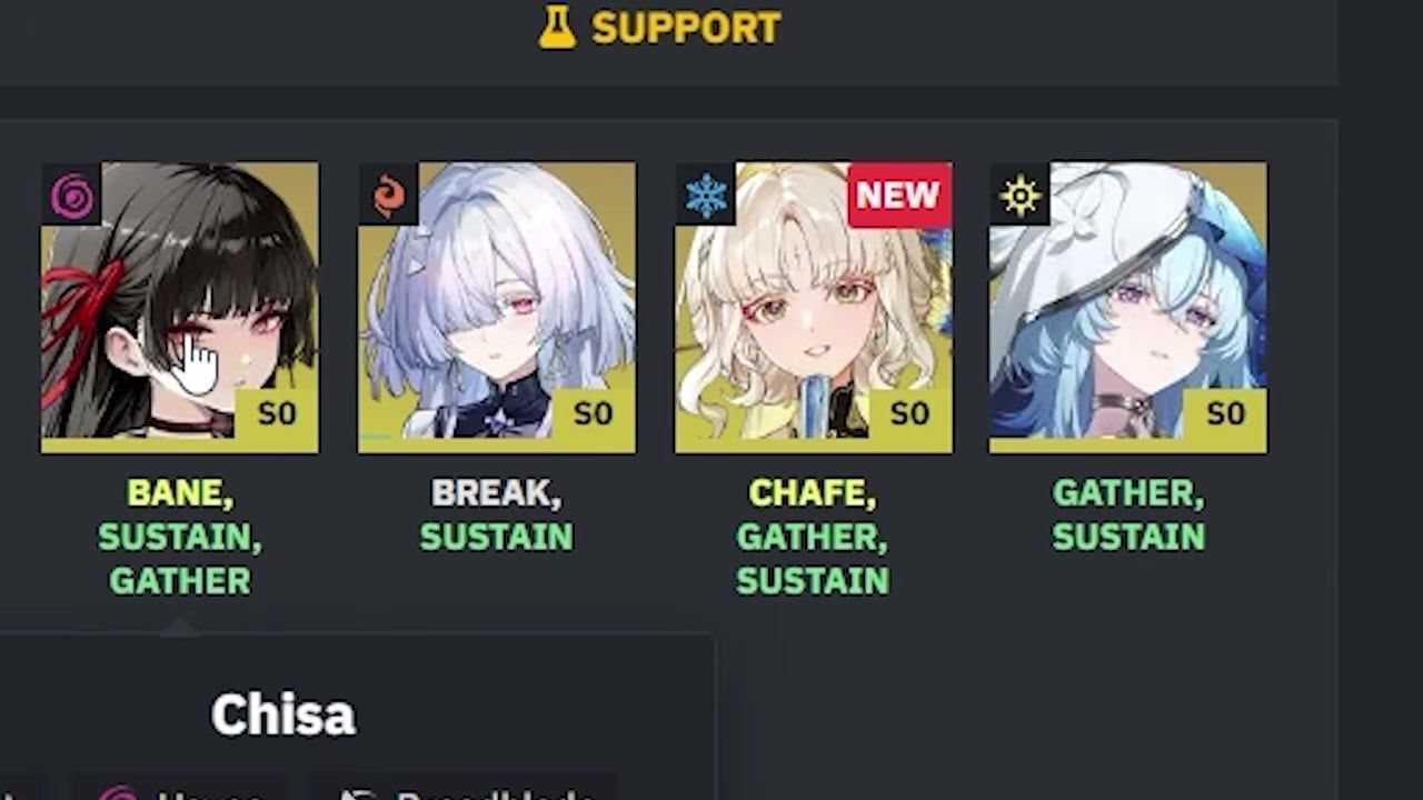 Suisui NEW support tier placement Chafe Gather Sustain