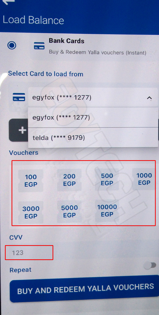 Campo di riscatto PIN voucher sul portale di ricarica YallaPay