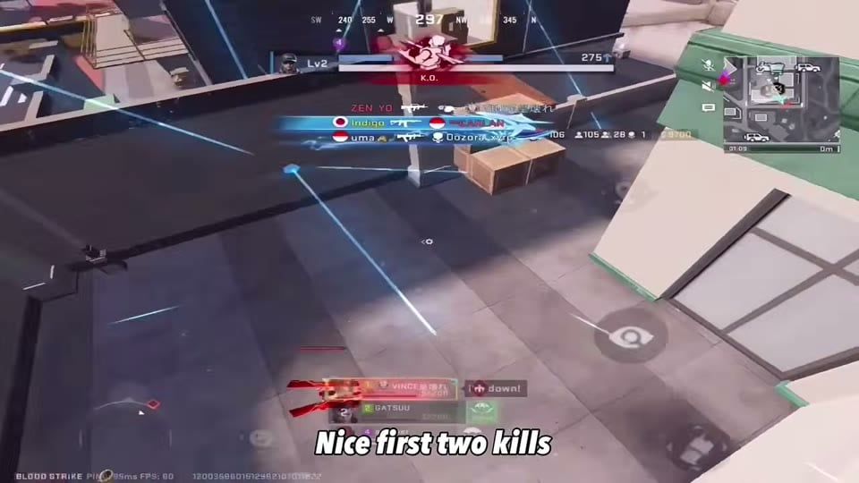 Blood Strike FOV early match rooftop fights
