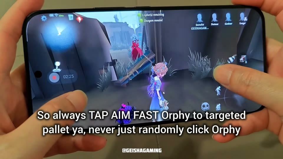 Identity V Journalist Insta Orphy tap aim fast to pallet