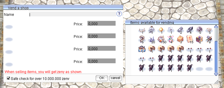 JPS Game Shop betaalinterface voor Ragnarok M