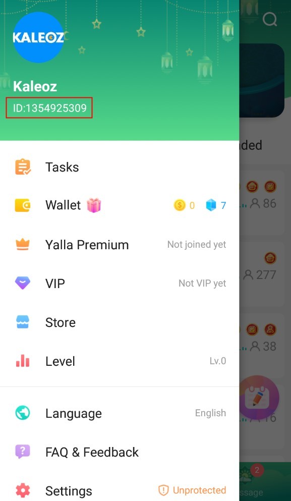 How to find your Layam Chat UID