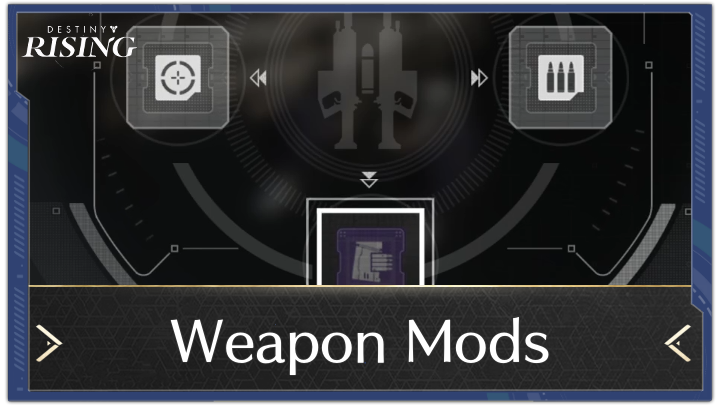 Destiny Rising weapon modding and blueprint crafting screen