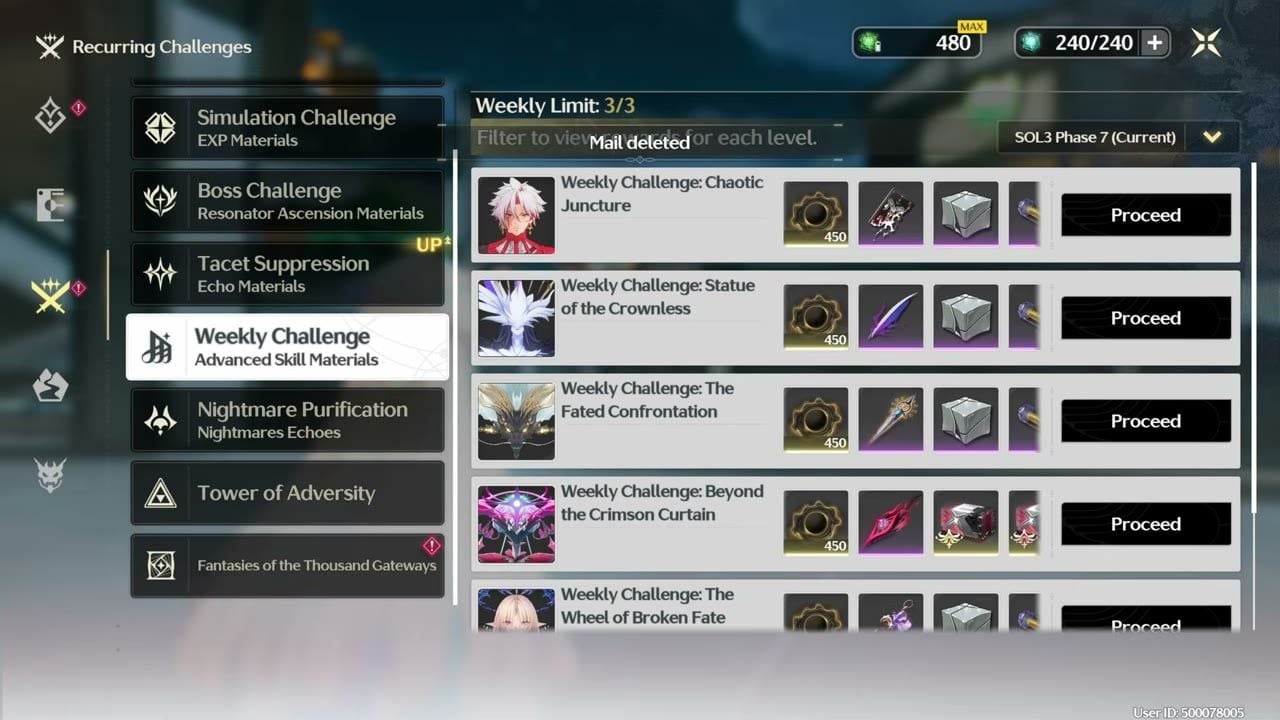 Wuthering Waves weekly challenges and Waveplate farming