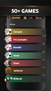 Lobby de Jawaker con mesas de Hand, Trix y otros juegos de cartas tradicionales