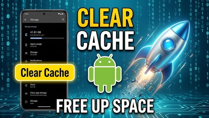 Android storage settings menu highlighting Clear Cache option for Mobile Legends