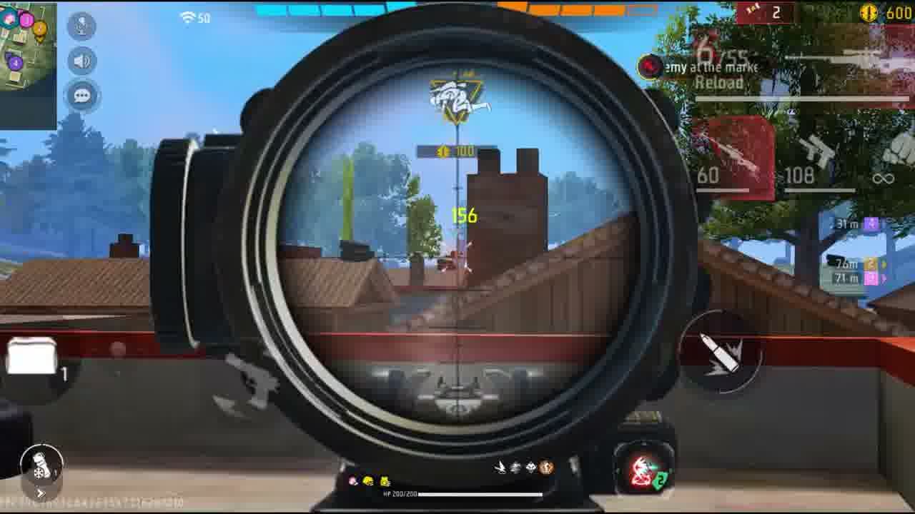 Free Fire 雙狙擊槍開鏡擊中敵人,裝備兩把狙擊步槍