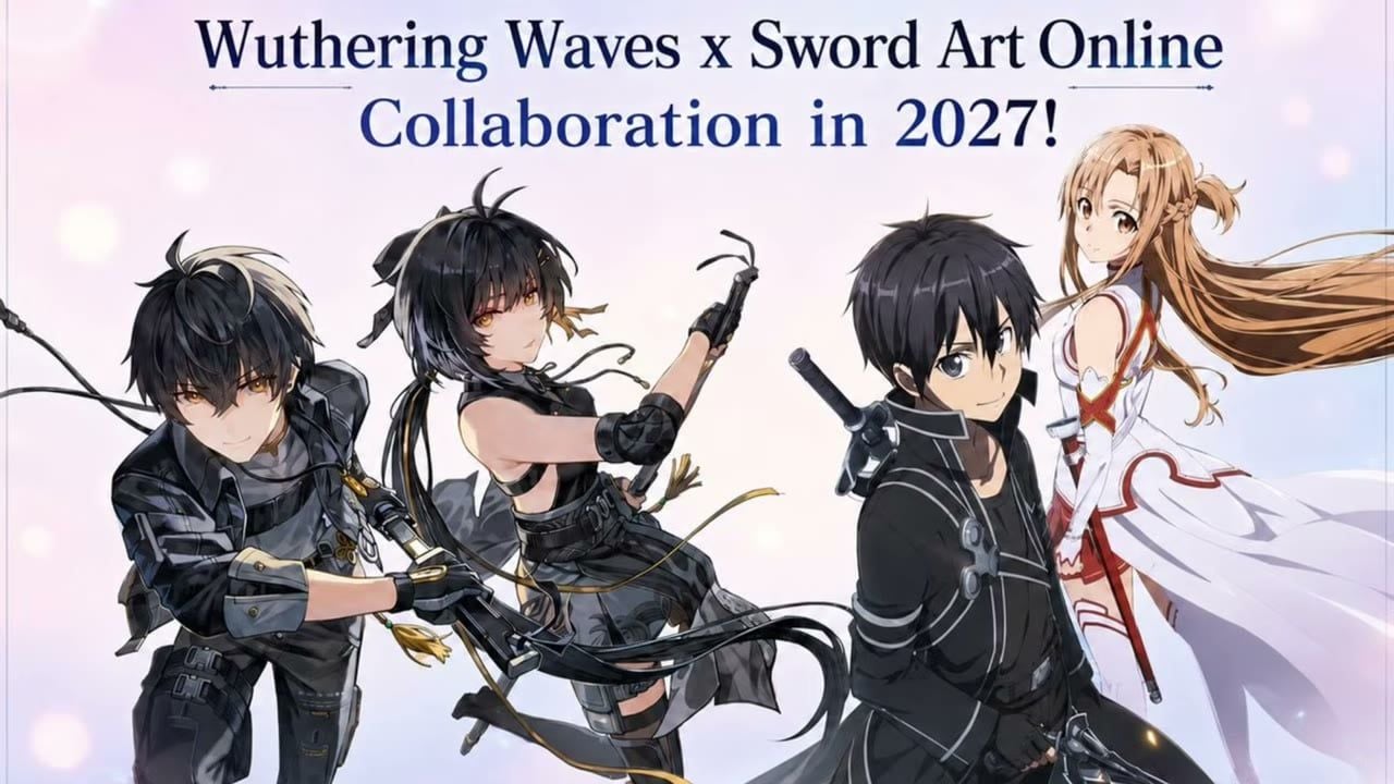 Wuthering Waves Rovers with Sword Art Online Kirito and Asuna lineup art