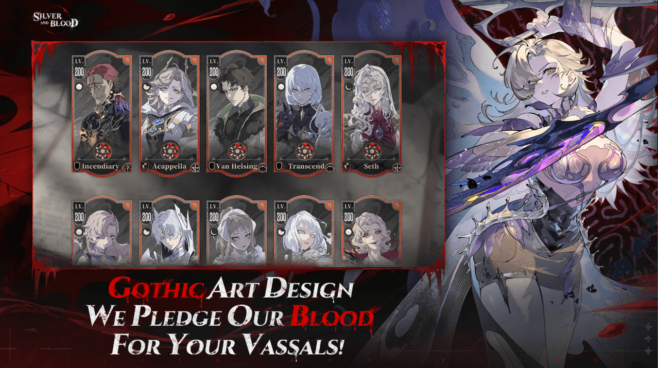Silver and Blood high tier SSR Vassals showing Timeless Aiona and Transcendent Ami