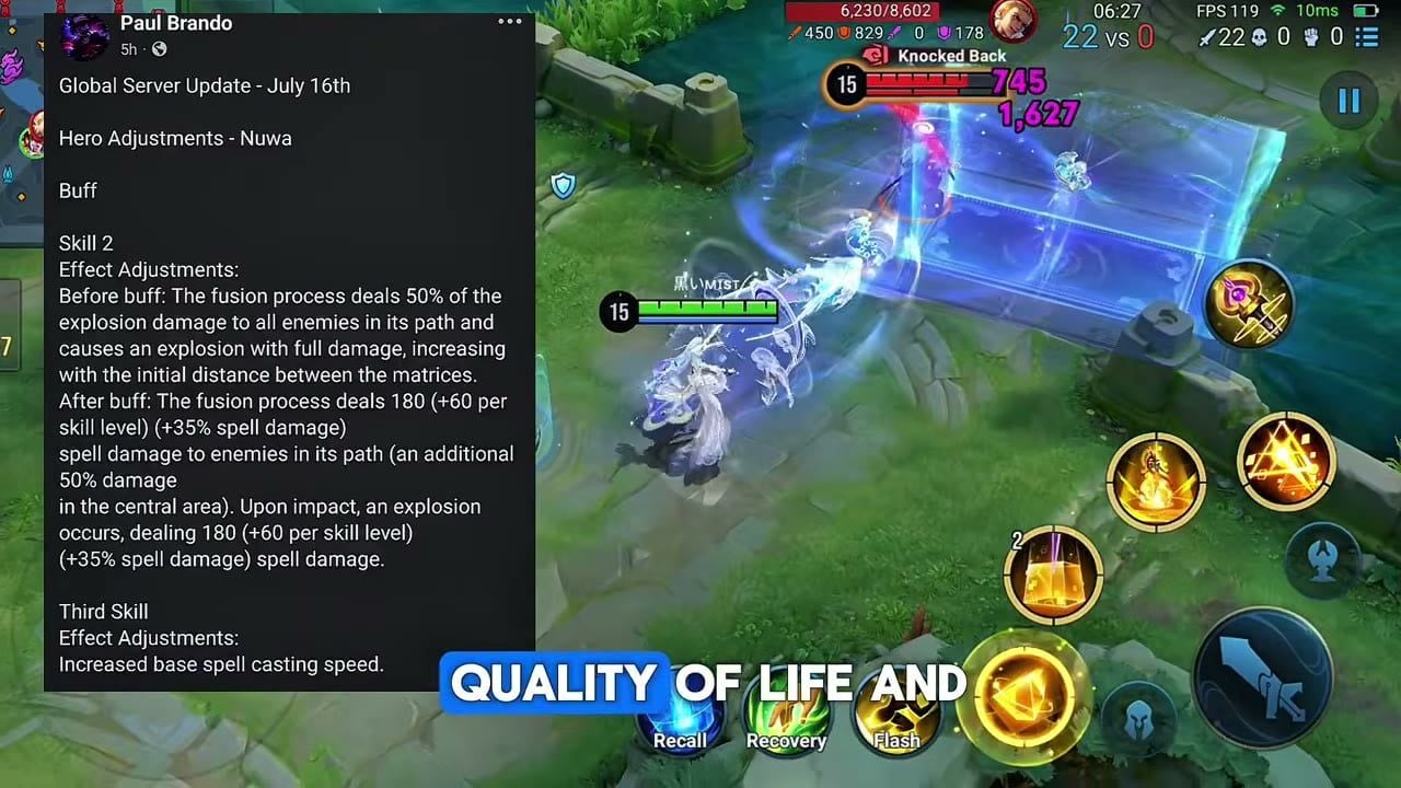 Honor of Kings Nuwa Chaotic Fusion buff zoning