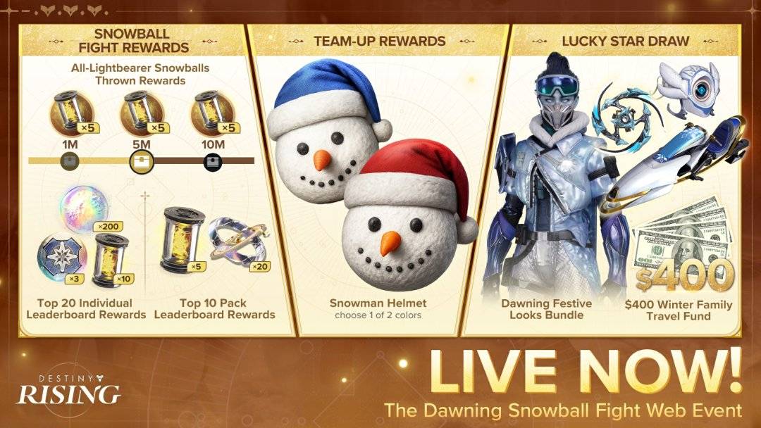 Destiny Rising event shop exchange interface displaying limited reward tiers and token costs