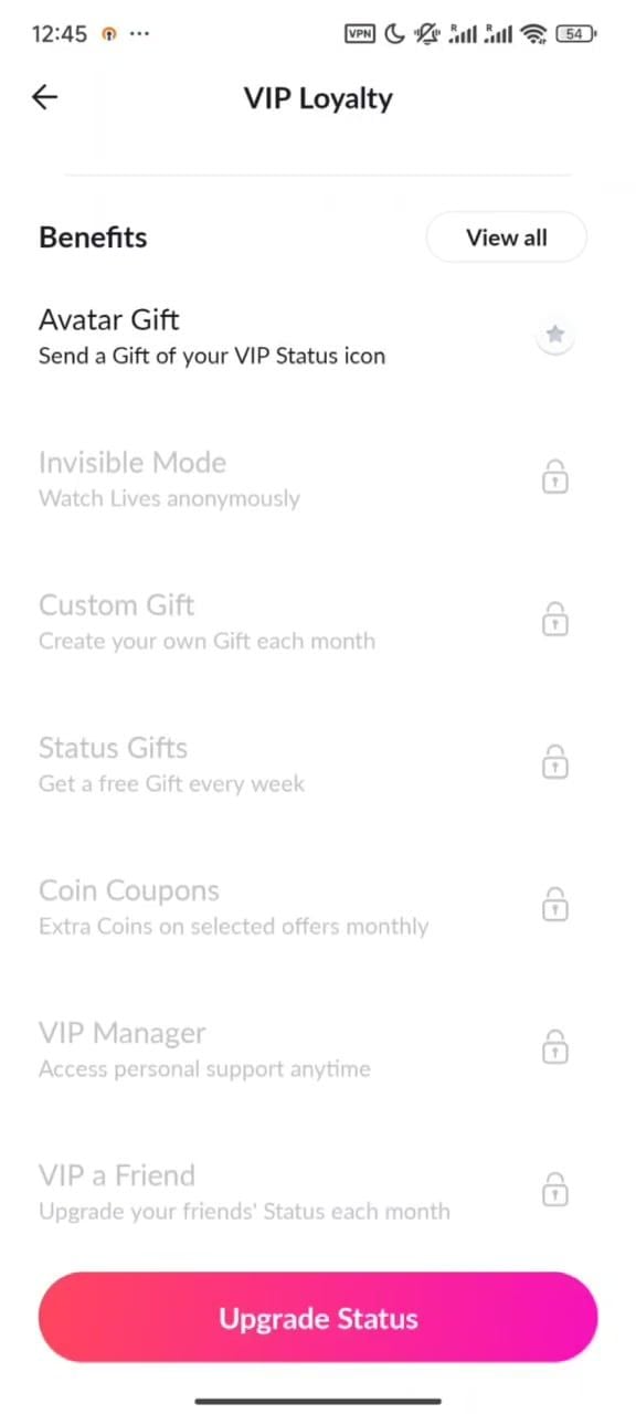 Tango Live VIP Loyalty voordelenlijst