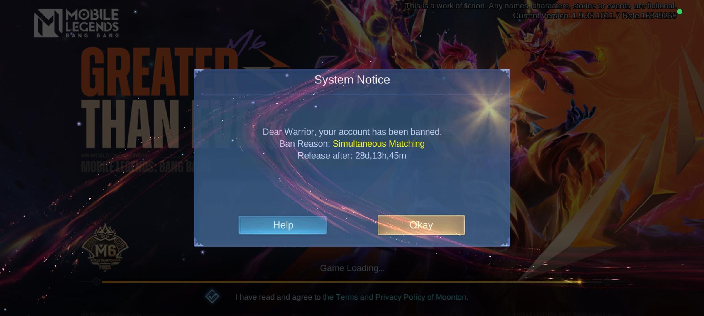 Schermata per inviare un ticket all'assistenza clienti di Mobile Legends