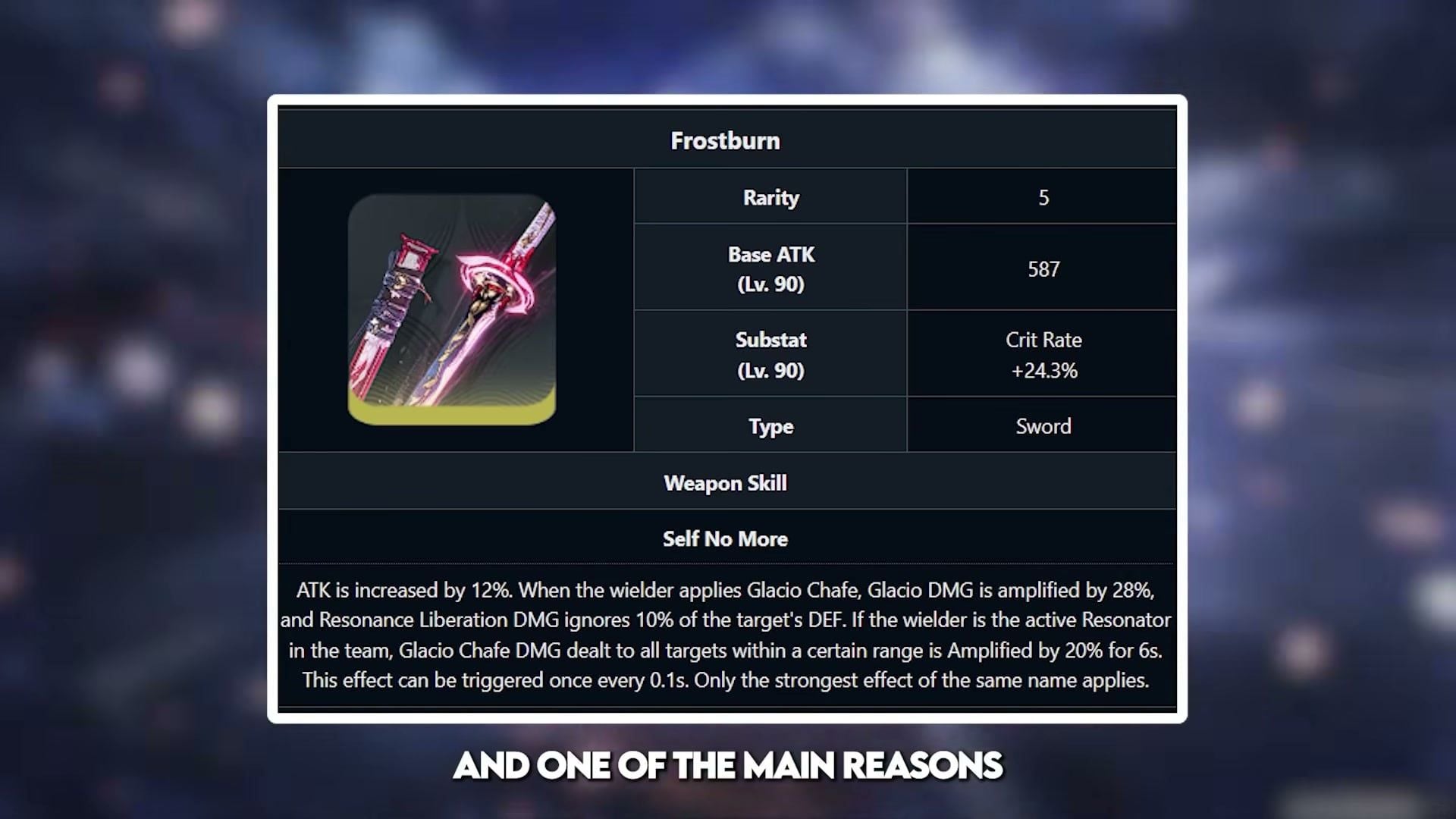 Frostburn Hiyuki signature weapon stats for 3.6 rerun