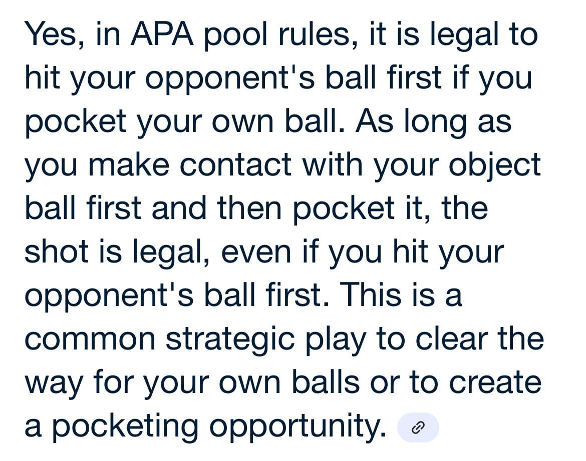 Opponent chat bubble displaying preset phrase during an 8 Ball Pool match