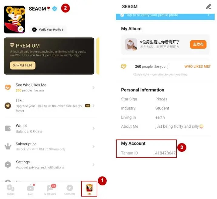 Jak najít své Tantan Coins UID