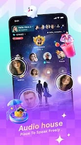 Mico Live streaming interface showcasing multi-guest video room controls and live gift animations