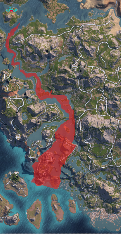 Tactical map layout of Once Human Isles of Abyss displaying oceanic zones and island clusters