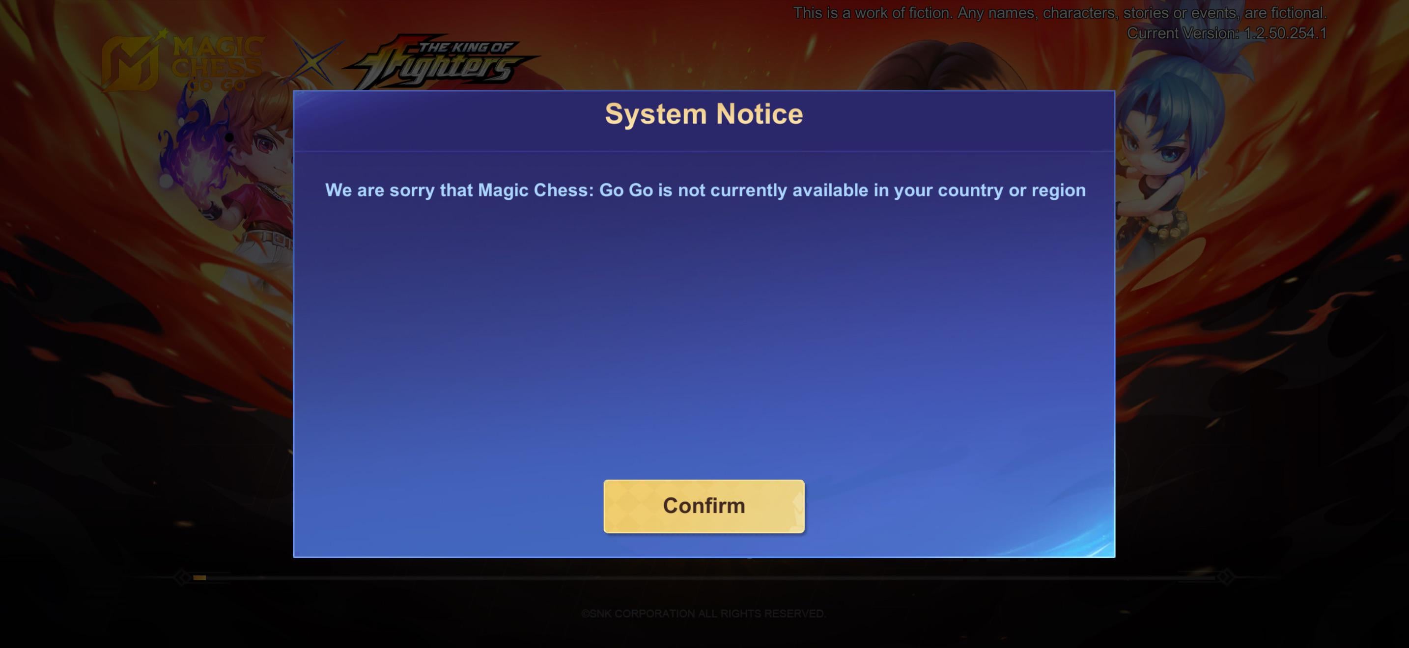 Magic Chess Go Go in-game purchase failed popup error notification