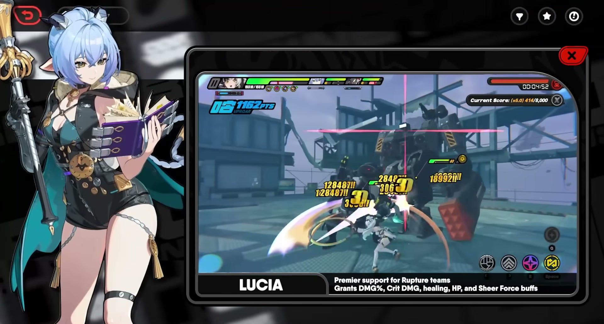 Zenless Zone Zero free agent selector Lucia Rupture support