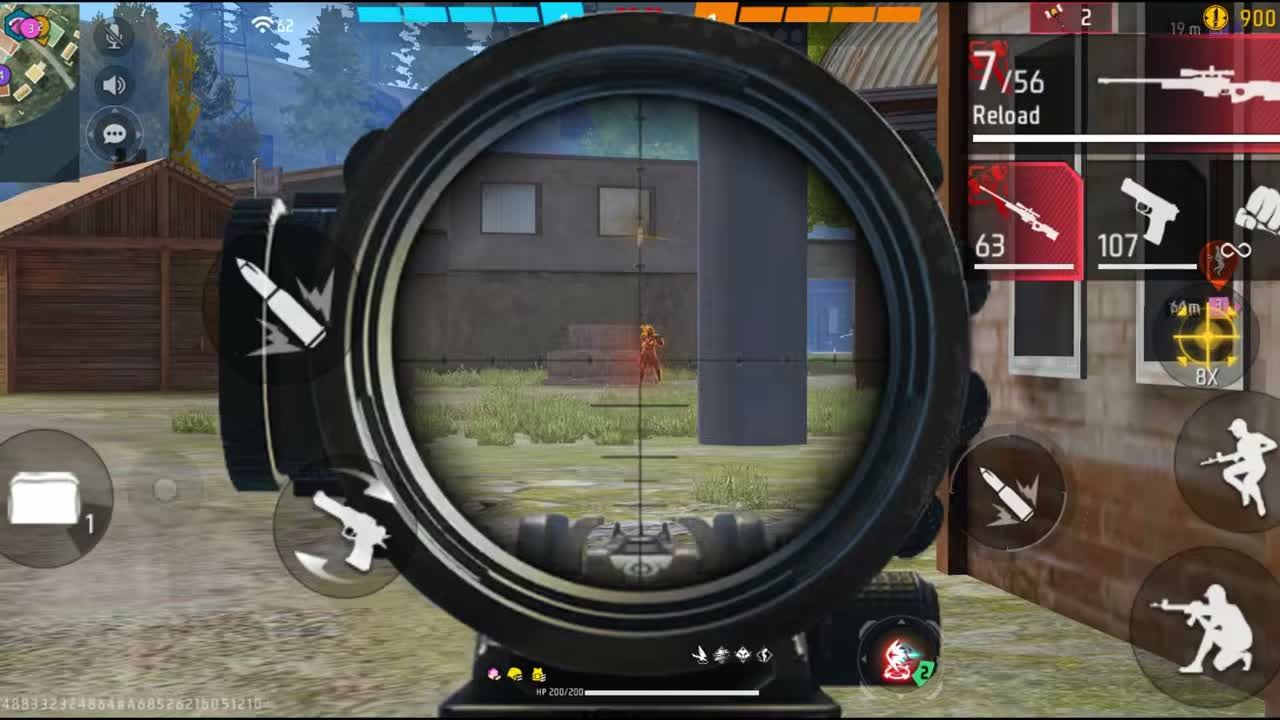 Free Fire 雙狙擊槍開鏡戰鬥搭配 8 倍鏡瞄準