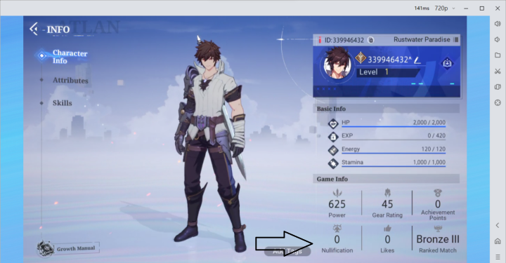 Gear enhancement and Nullification crafting screen in Crystal of Atlan