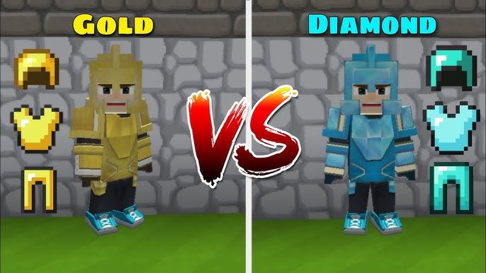 Blockman Go Bed Wars squad fighting with diamond armor and swords
