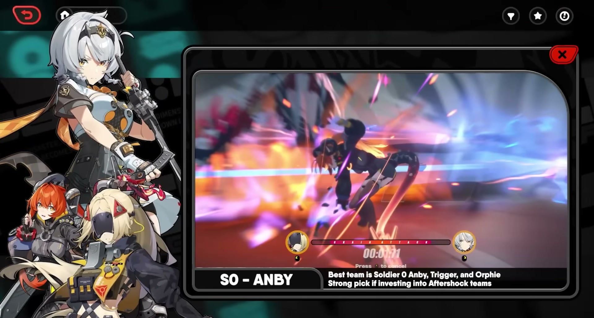 Zenless Zone Zero free agent selector Soldier 0 Anby Aftershock