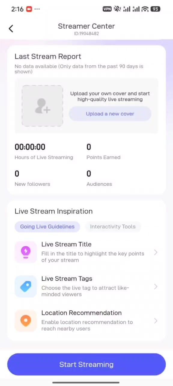 Centru Streamer Poppo Live începe streaming-ul