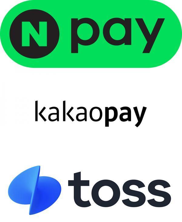 شاشة هاتف تعرض Toss وKakaoPay وNaver Pay كخيارات للدفع