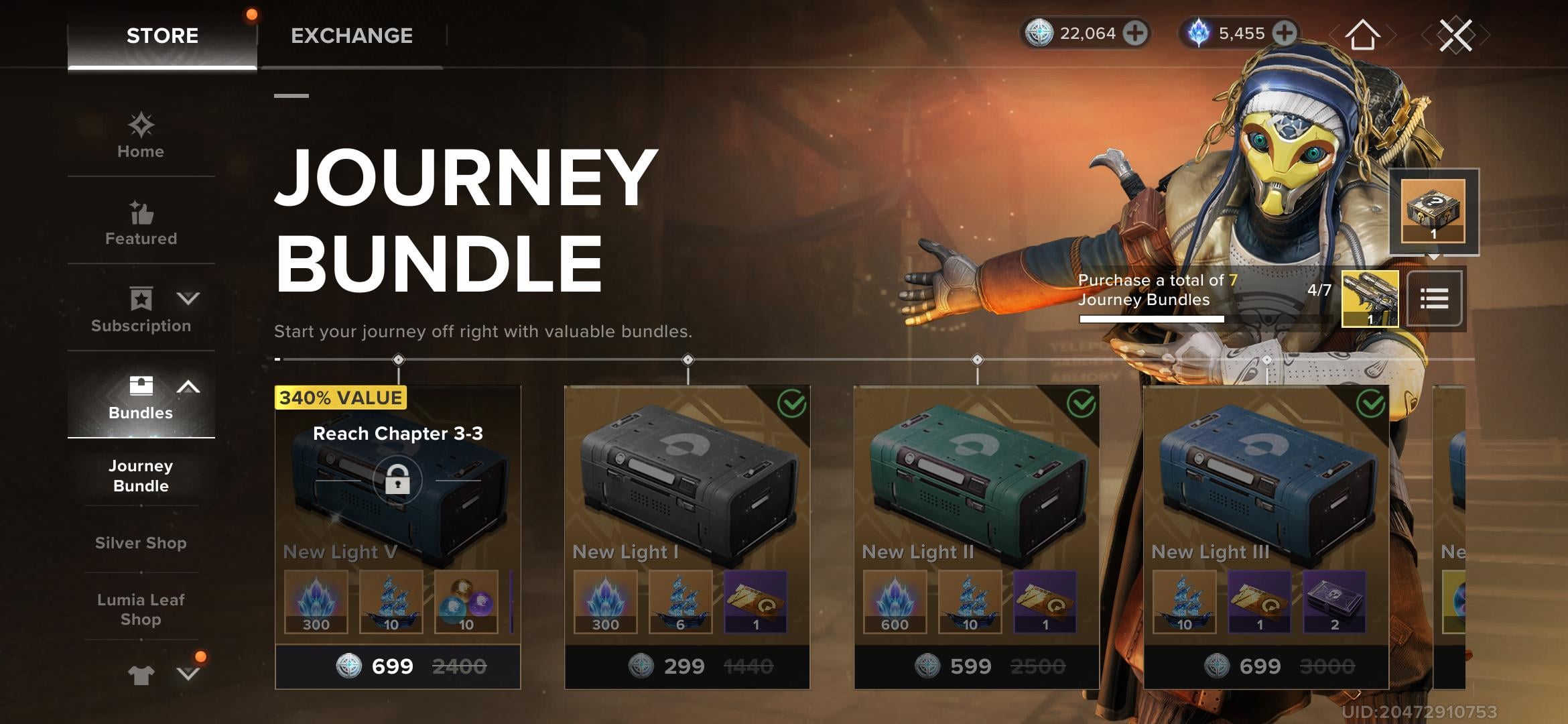 Destiny Rising Silver bundles in game store
