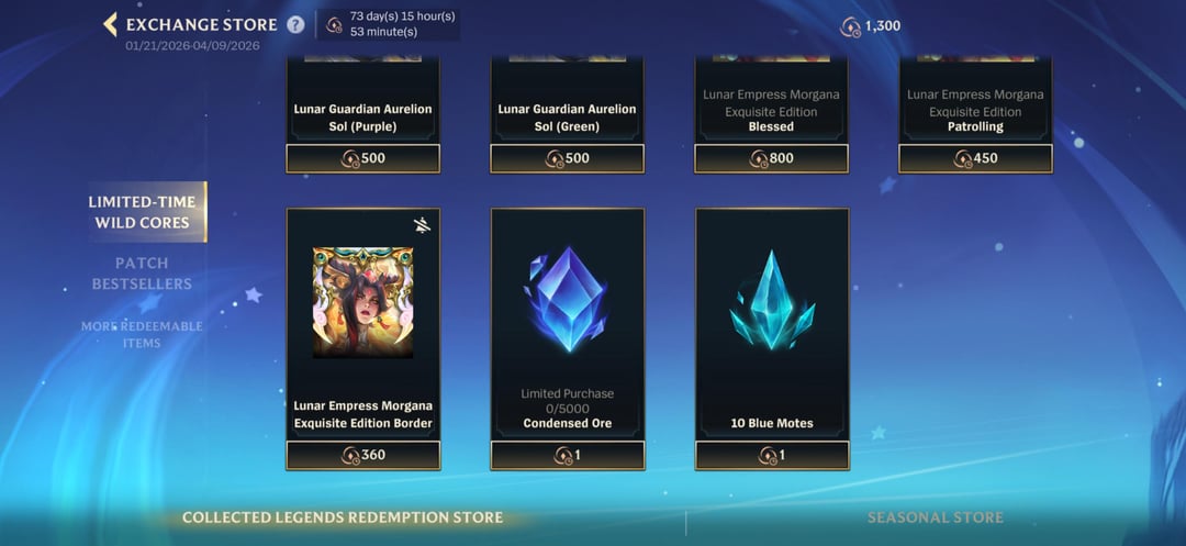 Wild Rift store cosmetics and Wild Cores bundles