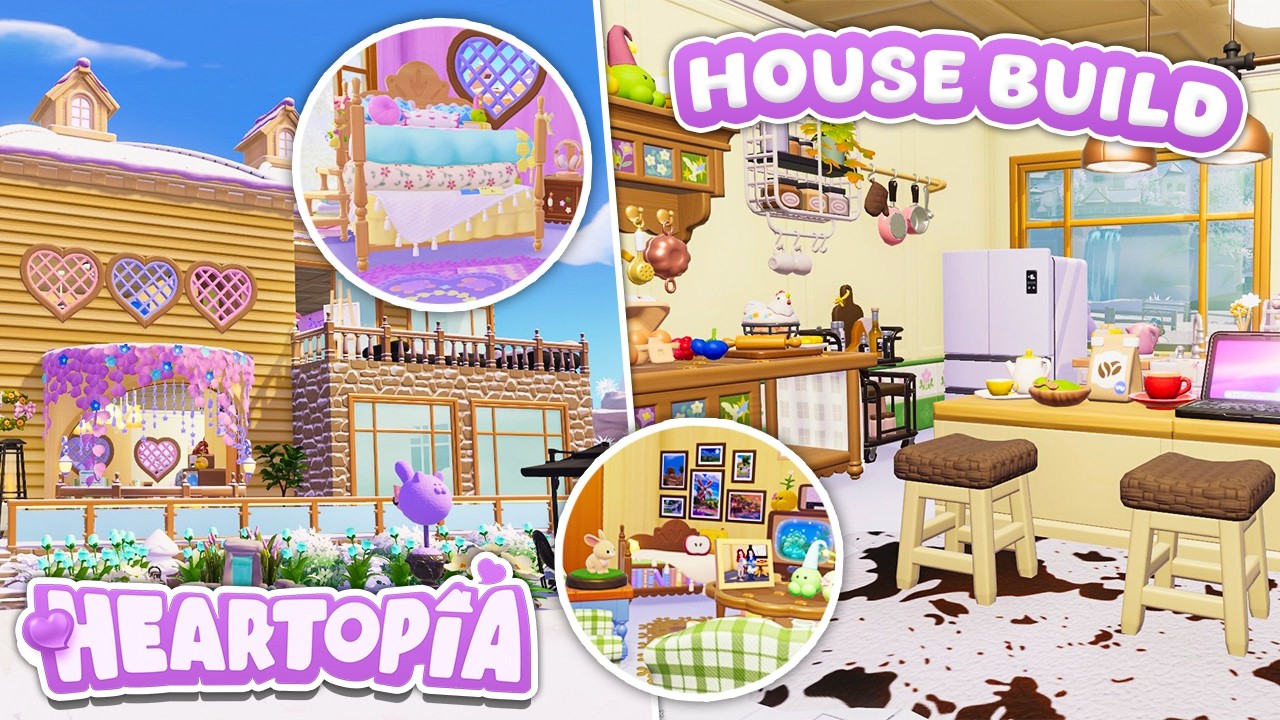 Player building a house on a plot in Heartopia mobile life sim