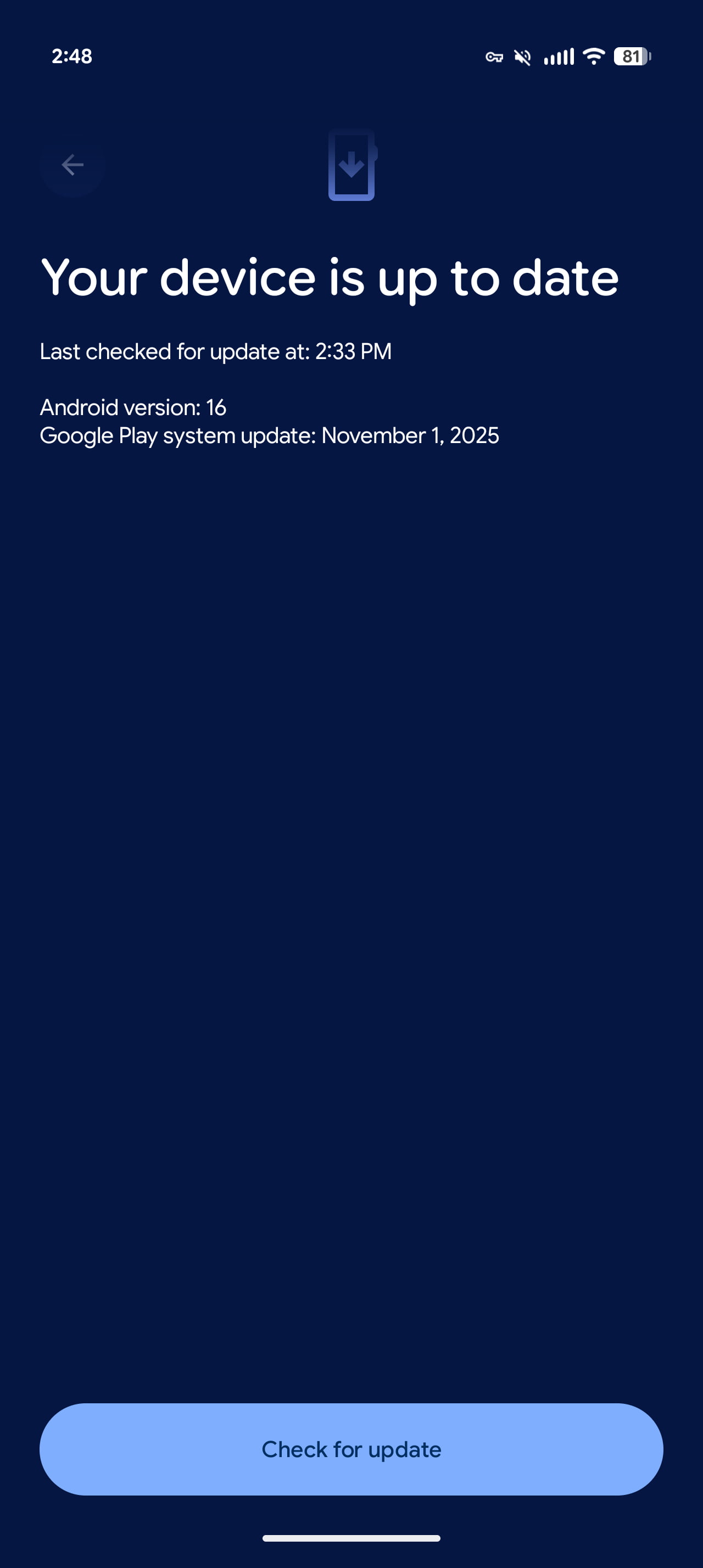 Android System WebView update page in Google Play Store