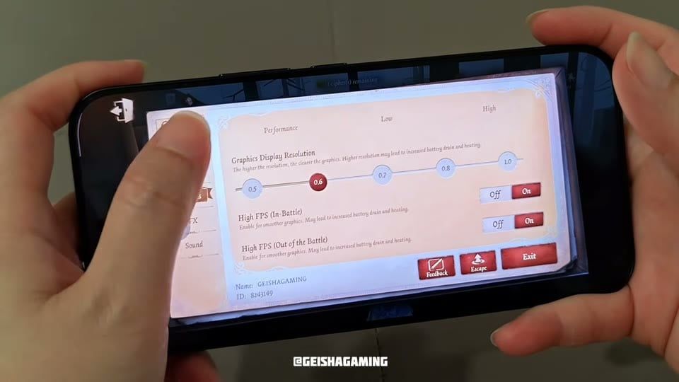 Identity V Journalist mobile performance settings High FPS