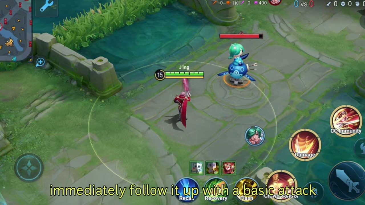 Florentino core combo: Skill 1 into basic attack dash in Honor of Kings