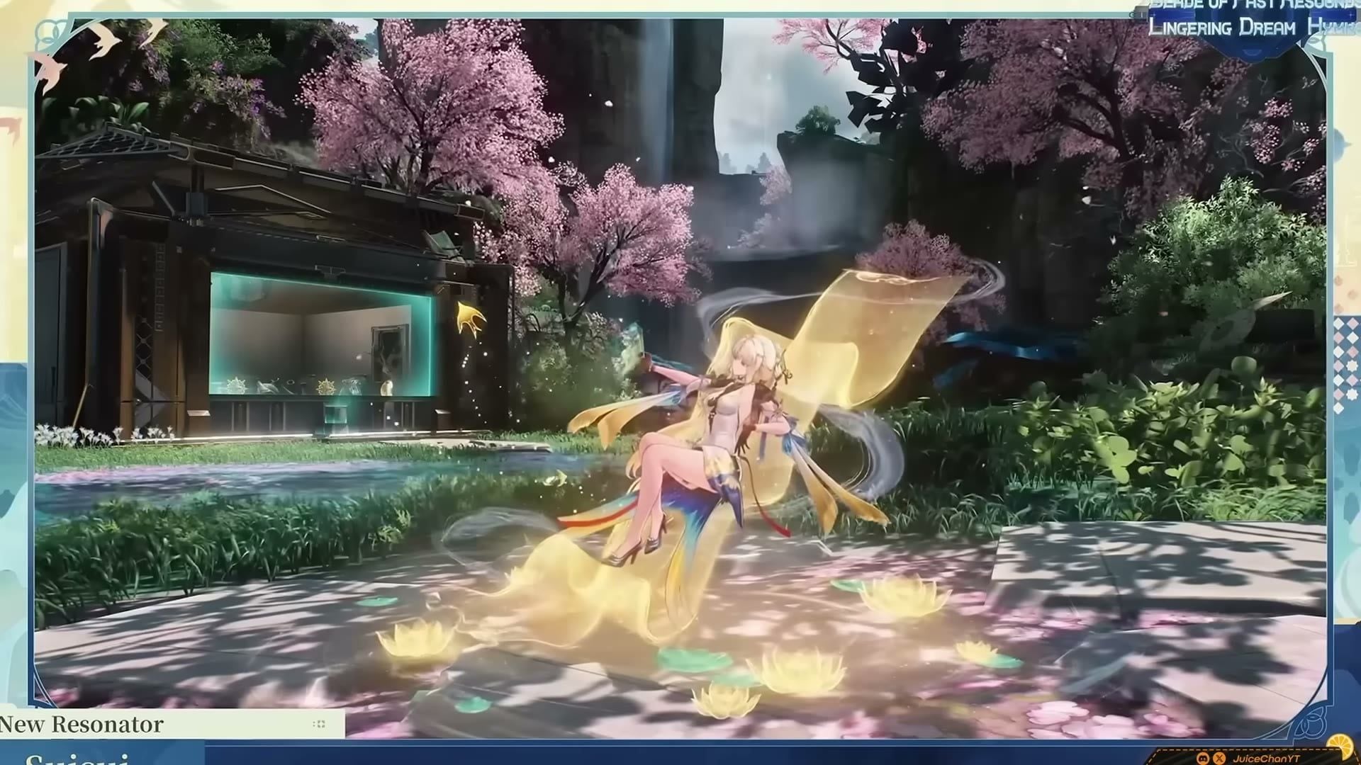 Wuthering Waves Suisui garden pose fan lotus pull guide