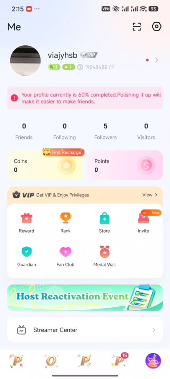 Pagina Poppo Live Me Monede Puncte Prima Reîncărcare