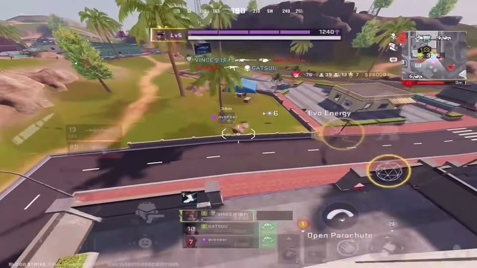 Blood Strike FOV high FOV Skyline Beach parachute