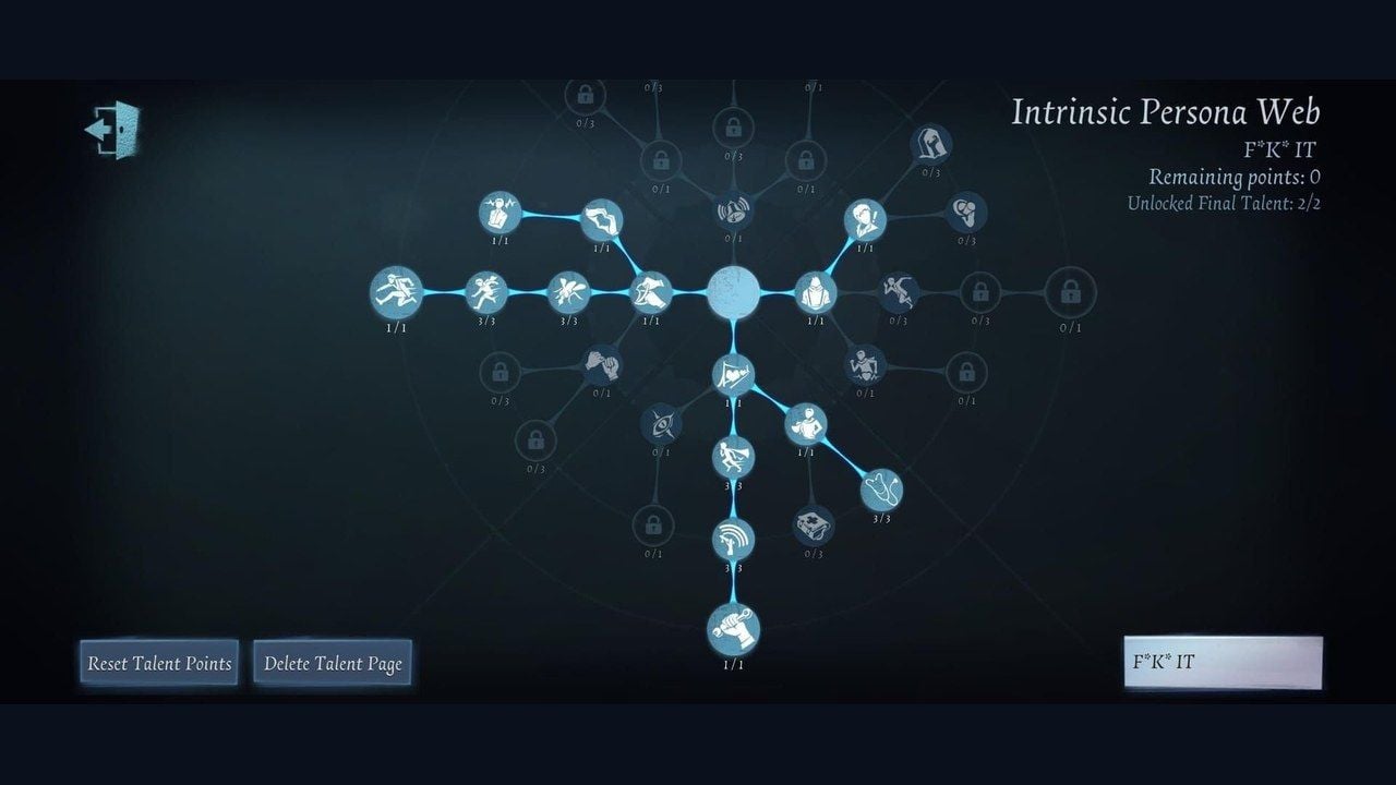 Identity V test server interface displaying persona web changes