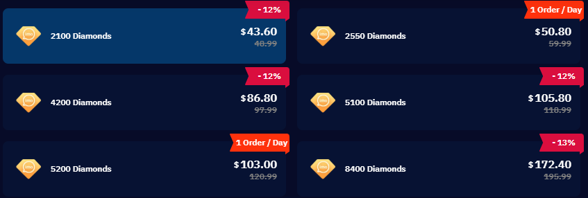 Paquete de 100 diamantes en IMO