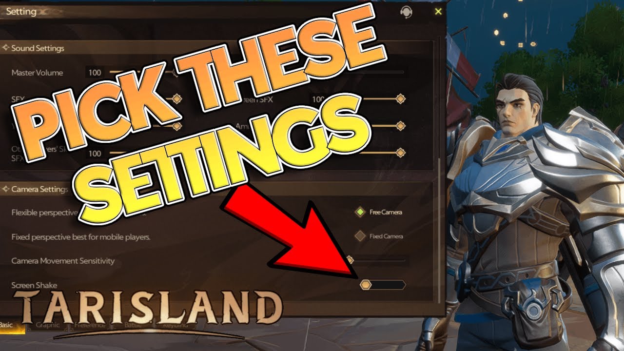 In-game graphics settings menu in Tarisland showing display sliders and toggles