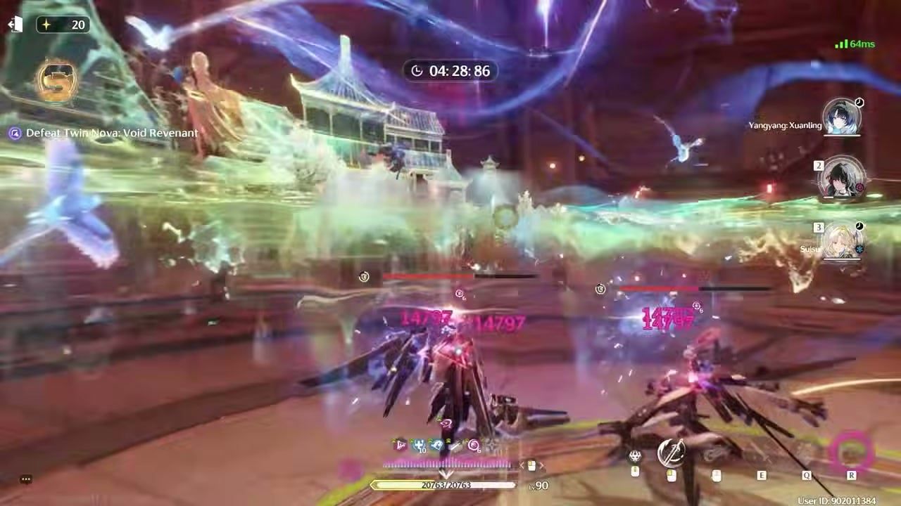 Yangyang: Xuanling high damage clear with Suisui on the party