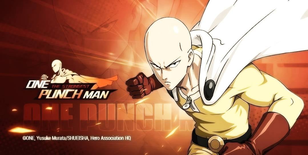 Saitama preparado en el arte principal de One Punch Man The Strongest